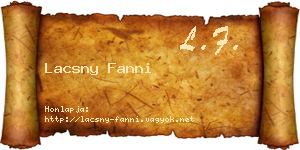 Lacsny Fanni névjegykártya