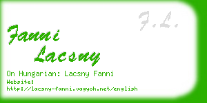 fanni lacsny business card